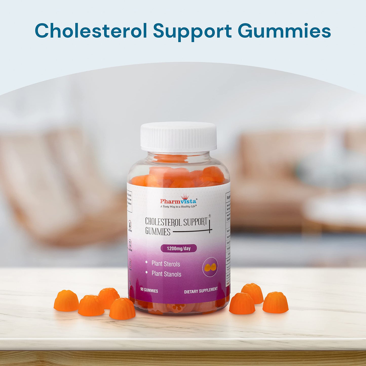Pharmvista Plant Sterols and Stanols 1200mg Gummy 90 Count