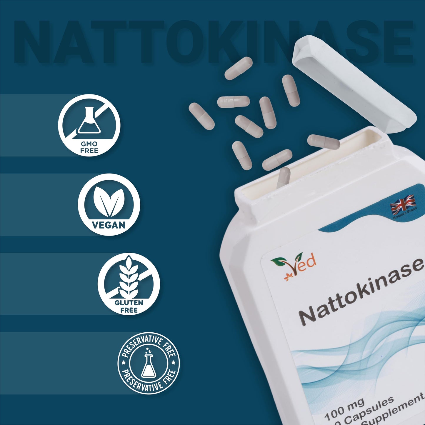 Ved Nattokinase Capsule 90 Count