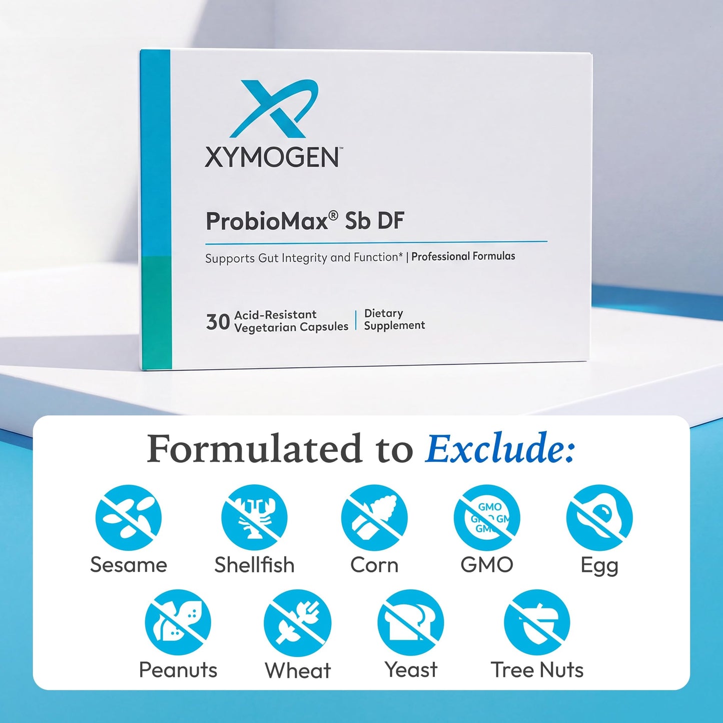 XYMOGEN ProbioMax Sb 35B - 35 Billion CFU Probiotic Supplement for Digestive Health Support Saccharomyces Boulardii Vegetarian, Non-GMO & Gluten-Free Capsules 30 Count