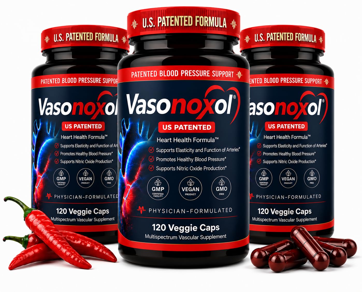 Panoxol Vasonoxol U.S. Patented Nitric Oxide Supplement with L-Arginine & L-Citrulline Capsules, 360