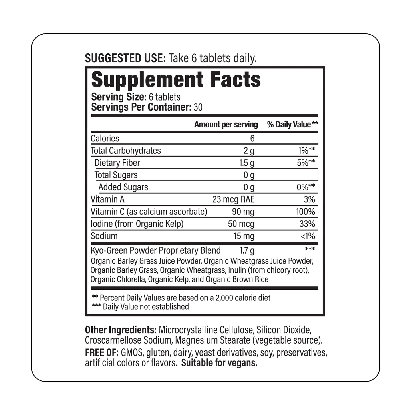 Kyolic Kyo-Green Greens Blend Energy Tablet 180 Tablets