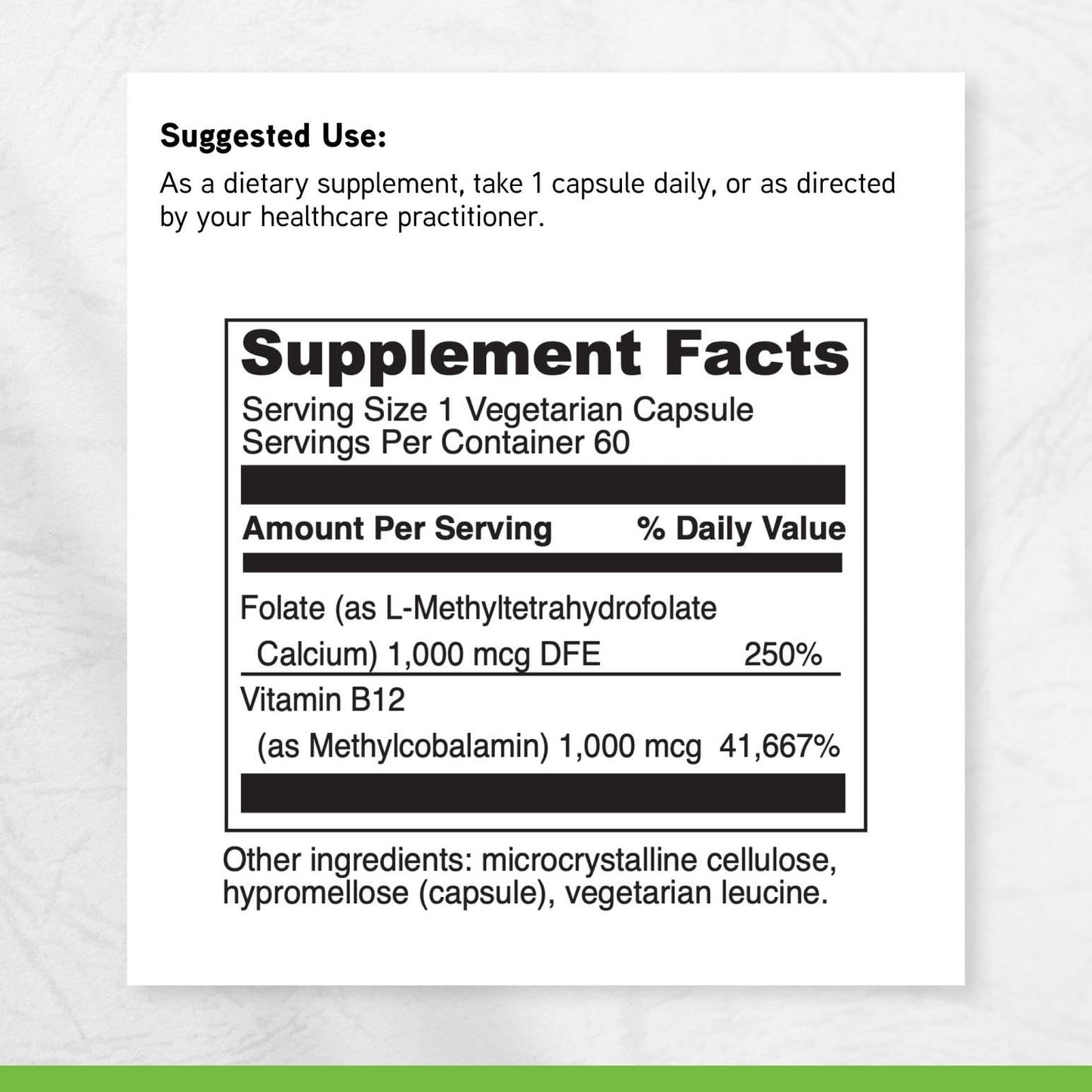 DAVINCI 5-MTHF/B12 MC 2000 Capsule, 60 Count