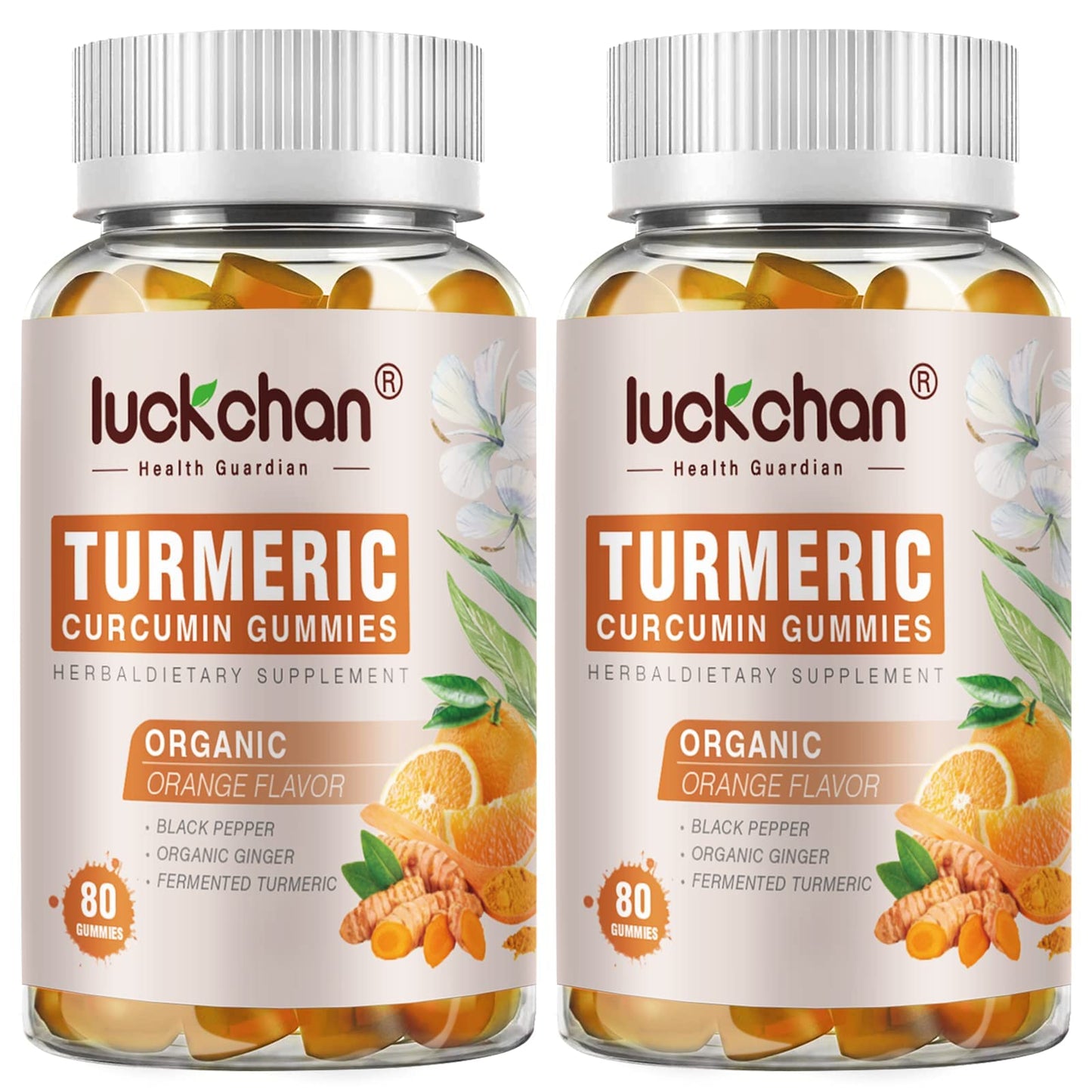 LUCKCHAN Turmeric and Ginger Gummies 160 Count