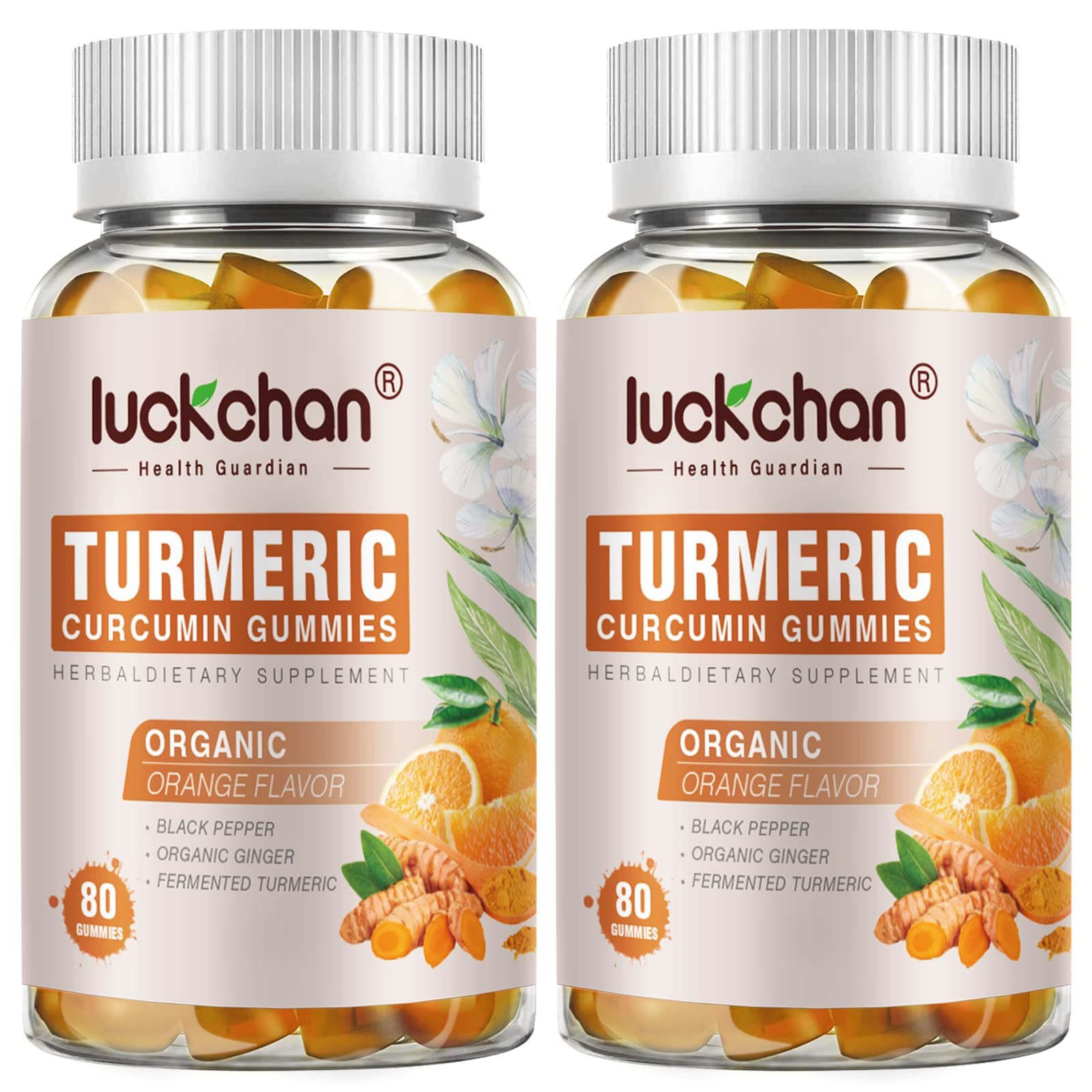LUCKCHAN Turmeric and Ginger Gummies 160 Count