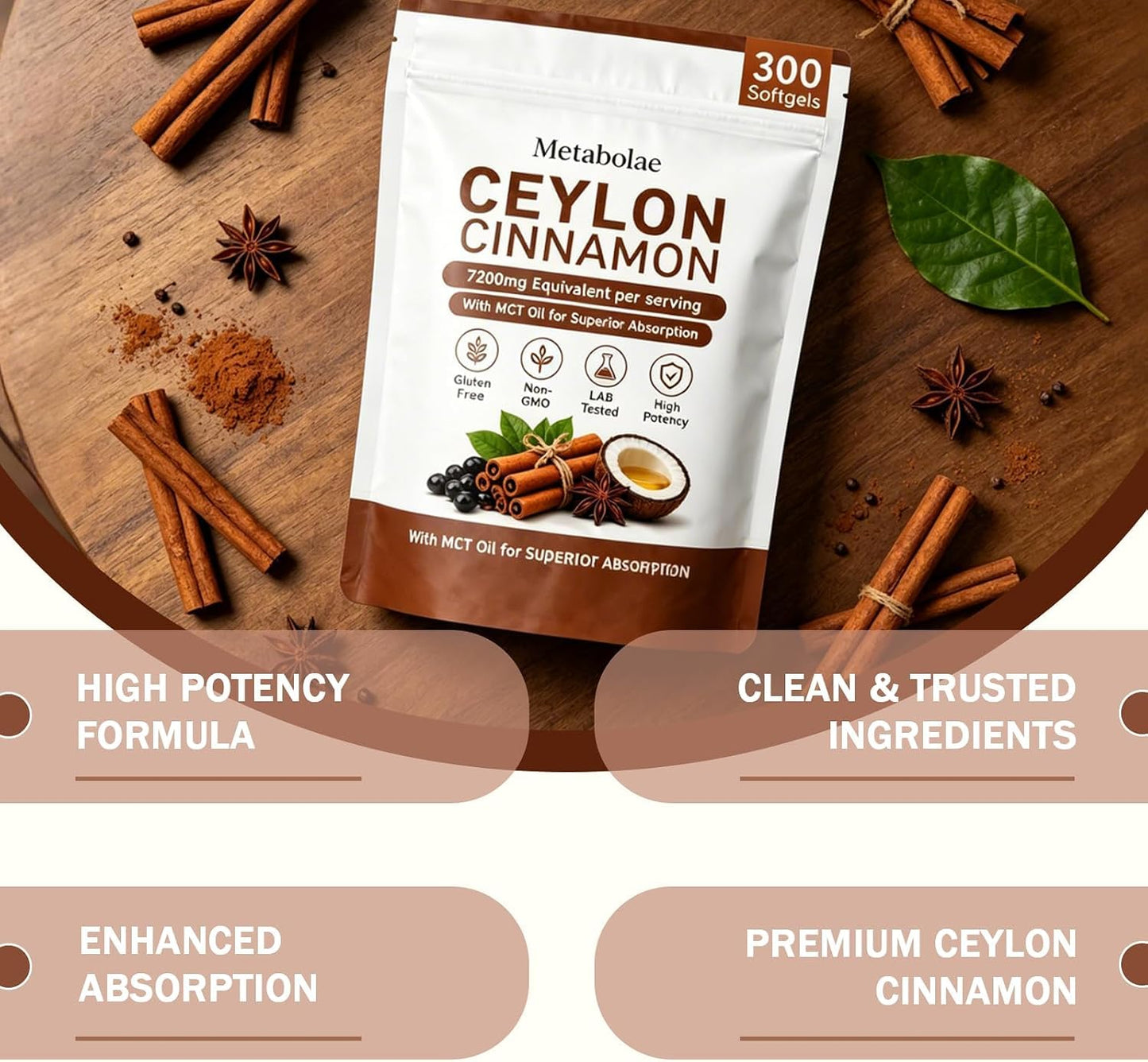OIMTUE Metabolae Ceylon Cinnamon Softgels 300