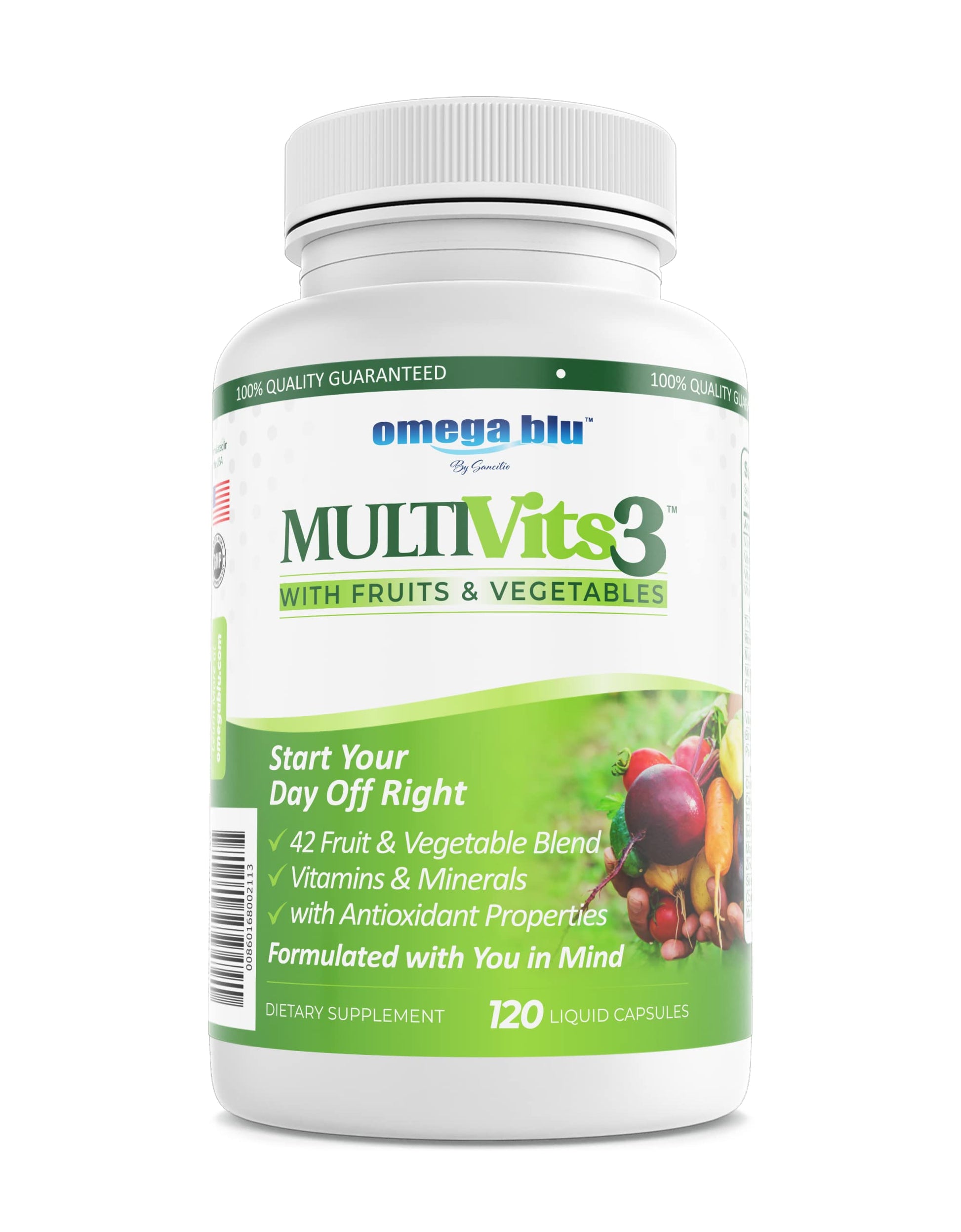 OMEGA BLU Multi Vits 3 Multivitamin Capsule 120 Count