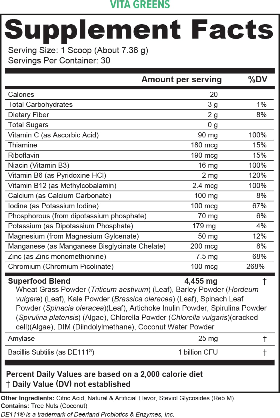 Vitauthority Vita Greens Superfood Powder 7.79 oz