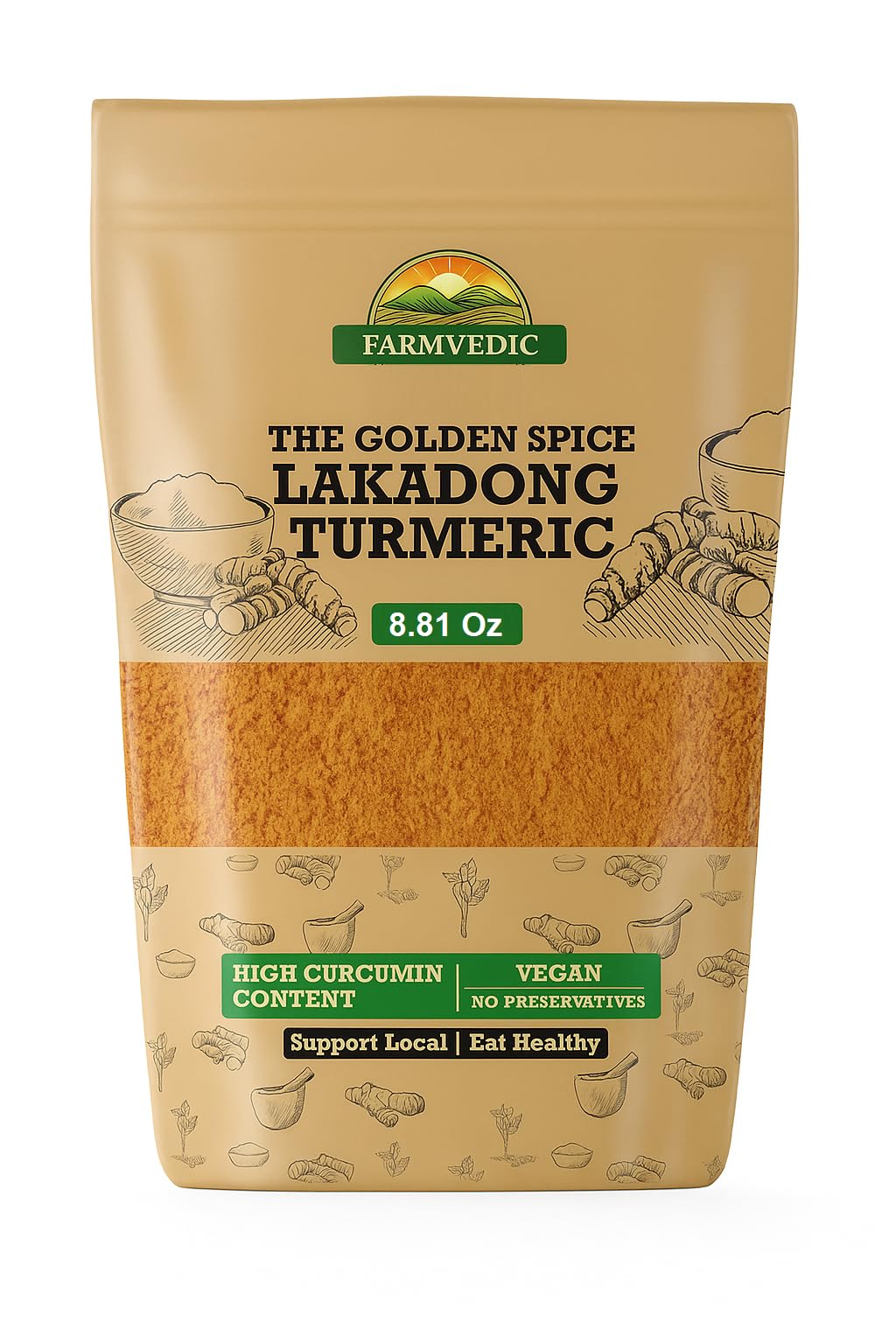 Farmvedic Lakadong Turmeric Powder for Face Skin Powder 8.81