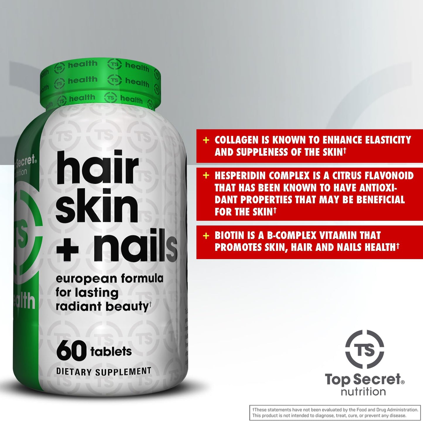 Top Secret Nutrition Hair Skin + Nails 60 Tablets
