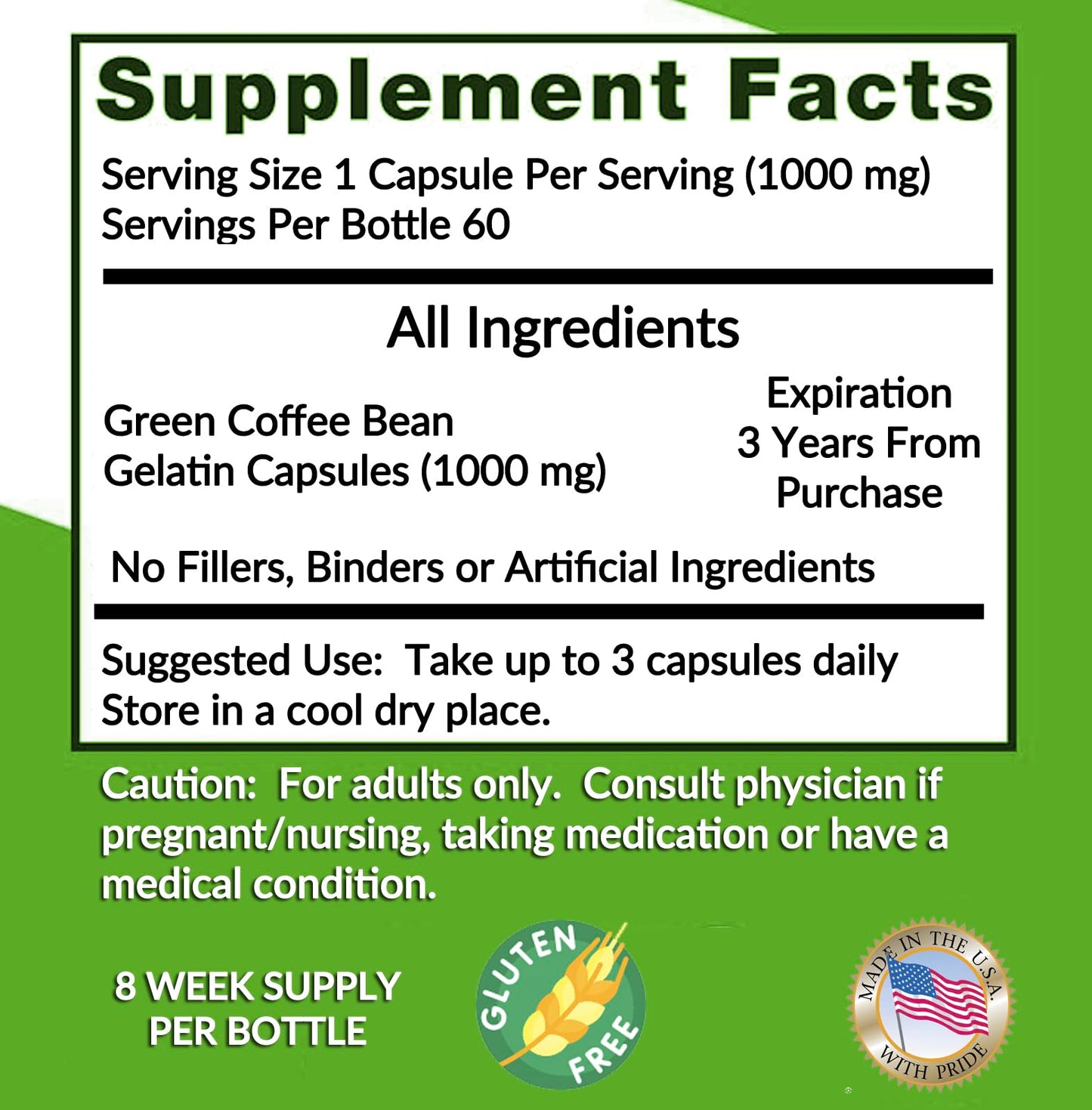Heaven's Gate Green Coffee Bean Extract Capsules, 12 Count