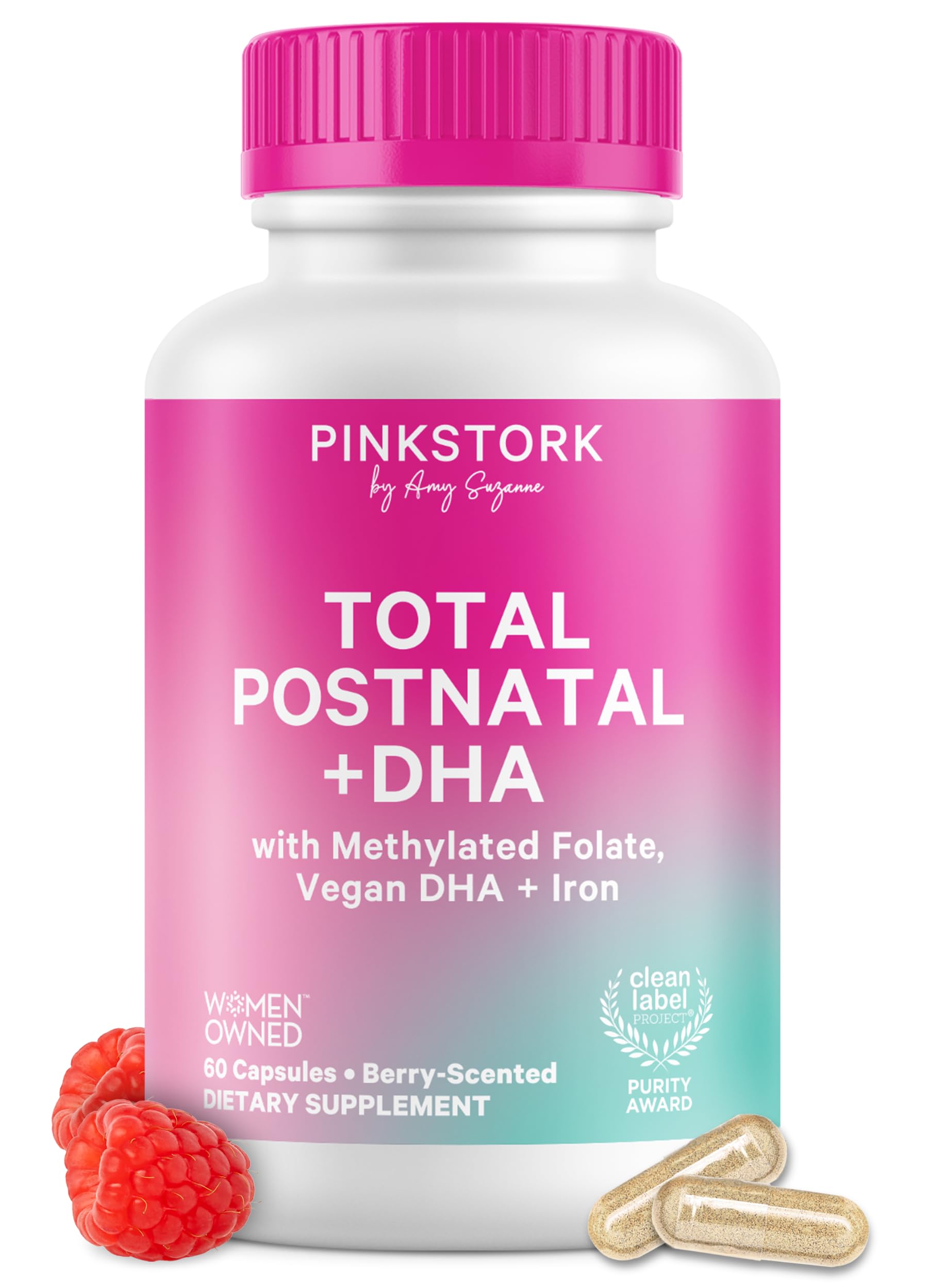 Pink Stork Total Postnatal Vitamins for Women Capsules, 60 Count