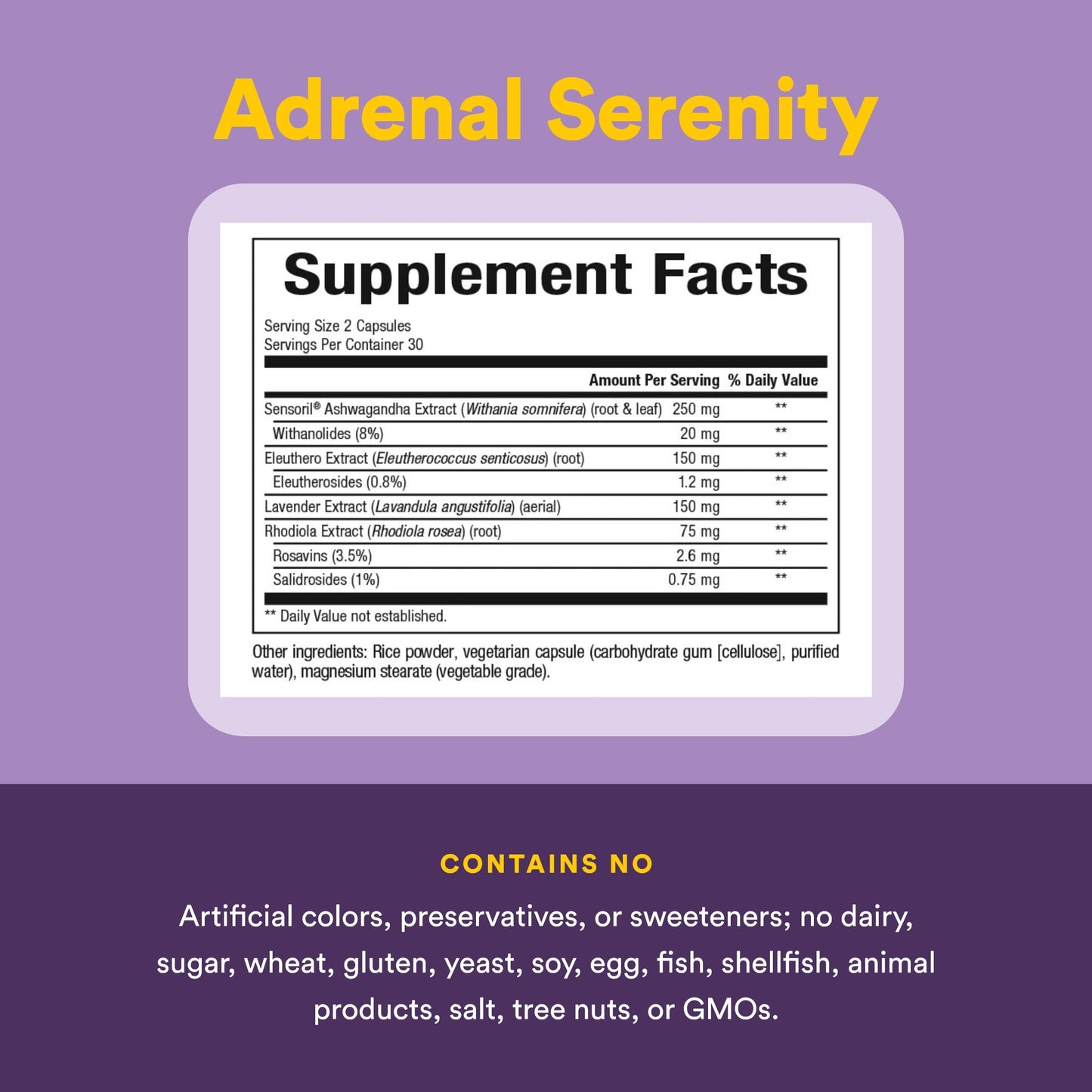 Natural Factors STRESS-RELAX Adrenal Serenity Capsules, 60 Count