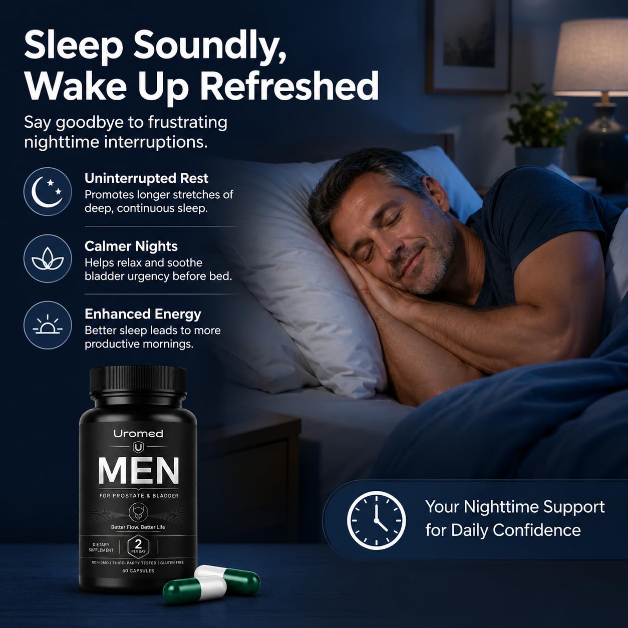 Fari Hair Uromed Men’s Daily Wellness Support Supplement with Pumpkin Seed, Saw Palmetto, 60 Capsules