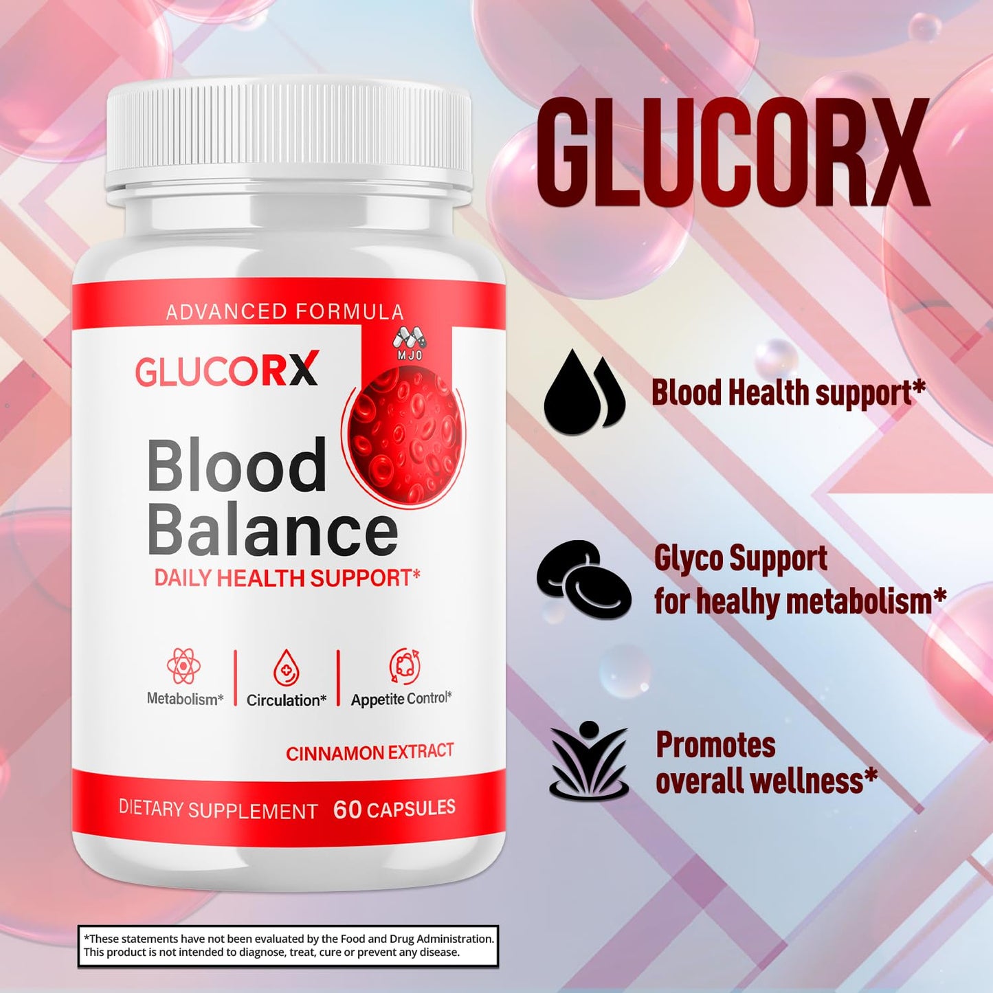 MJO GlucoRX Blood Balance Capsules 60 Count