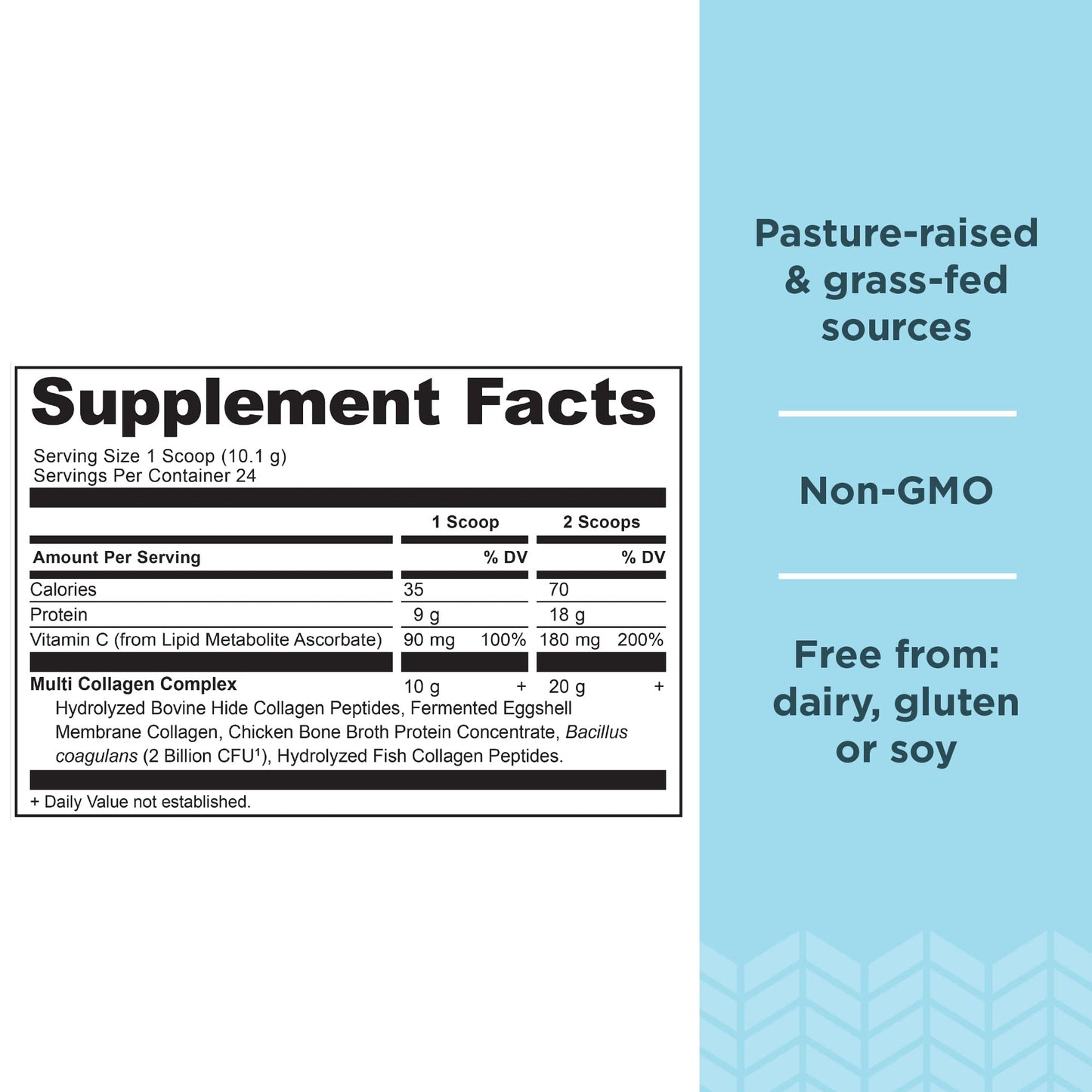 Ancient Nutrition Multi Collagen Protein Powder + Supergreens Powder, Unflavored & Greens Flavor, 24 Servings + 25 Servings