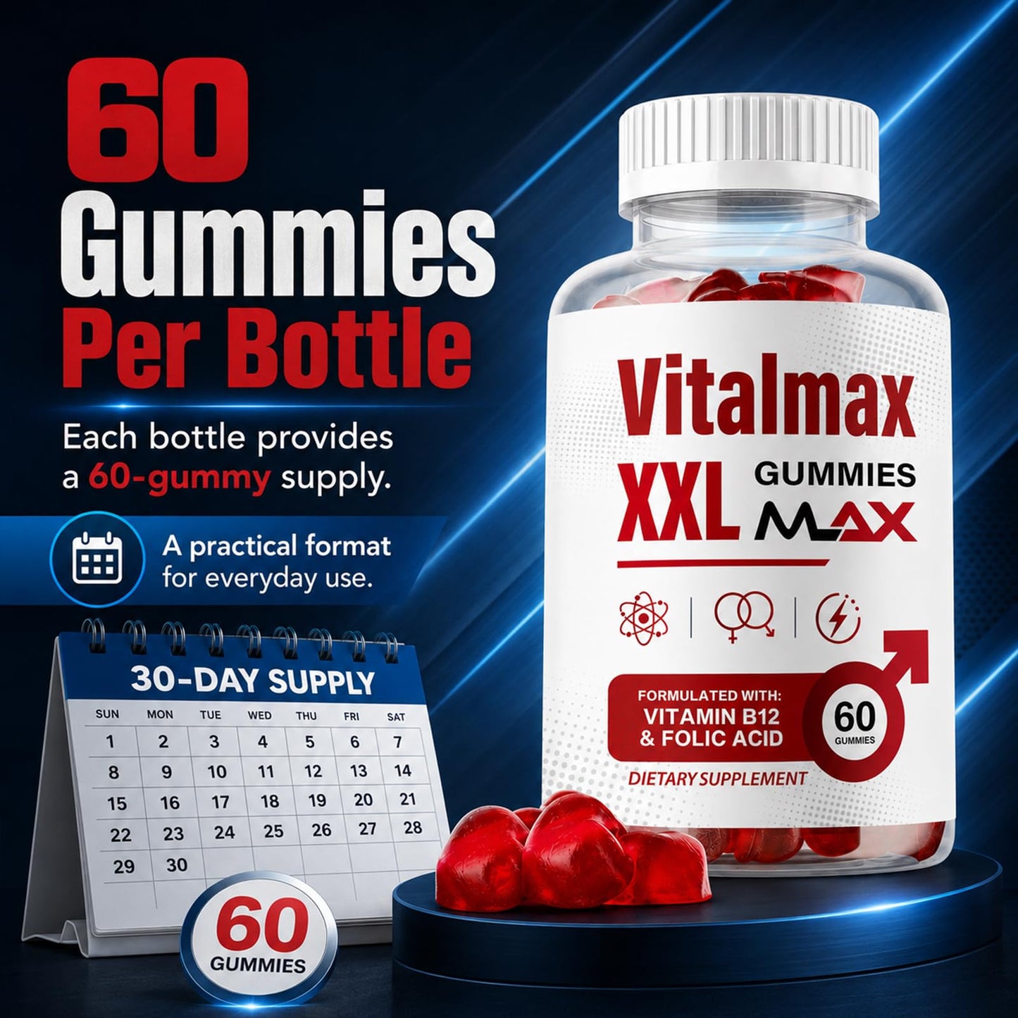 Vitalmax XXL Testosterone Booster Capsule, 1 Count