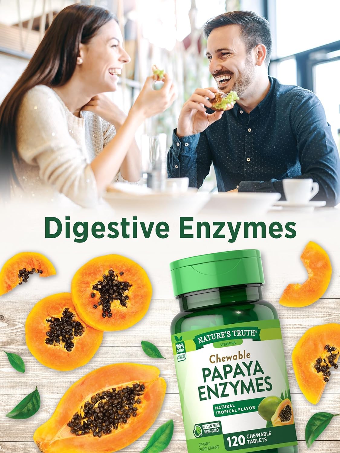 Nature's Truth Papaya Enzyme Chewable Tablets 720 Count