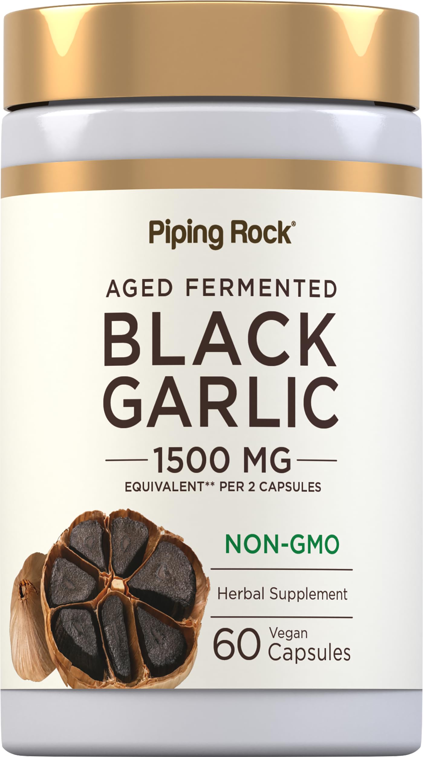 Piping Rock Black Garlic Supplement Capsule 60 Count