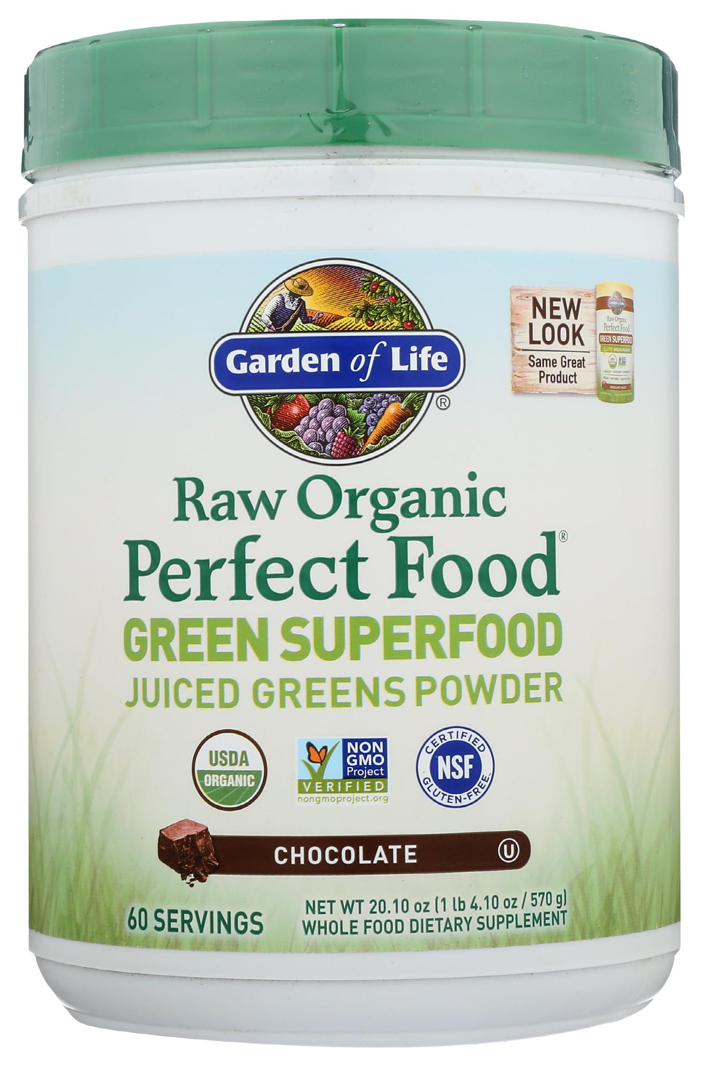 Garden of Life Raw Organic Perfect Food Chocolate Powder 20.1 oz