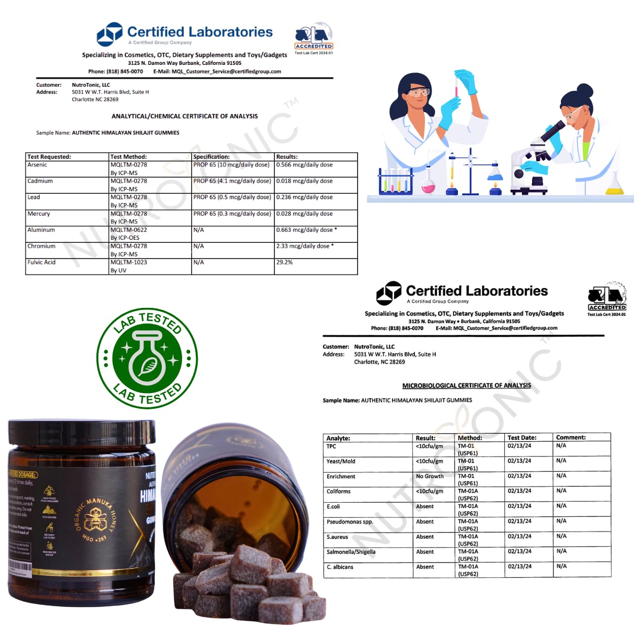 NutroTonic LLC Organic Shilajit Gummies 90 Count