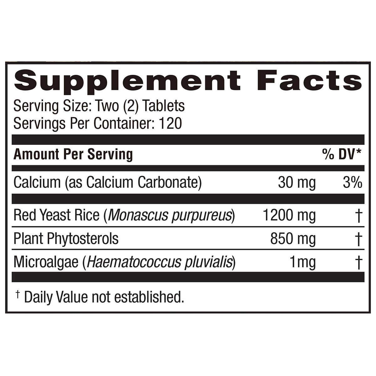 Weider Red Yeast Rice Plus with Phytosterols 1200 mg per 2 Tablets, 480 Tablets