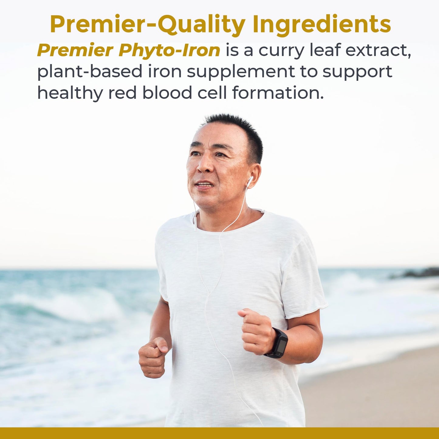 Premier Research Labs Phyto-Iron Plant Based Iron for Blood Support, Non-Heme Iron, 18mg Iron per Serving, 120 Vegetarian Capsules