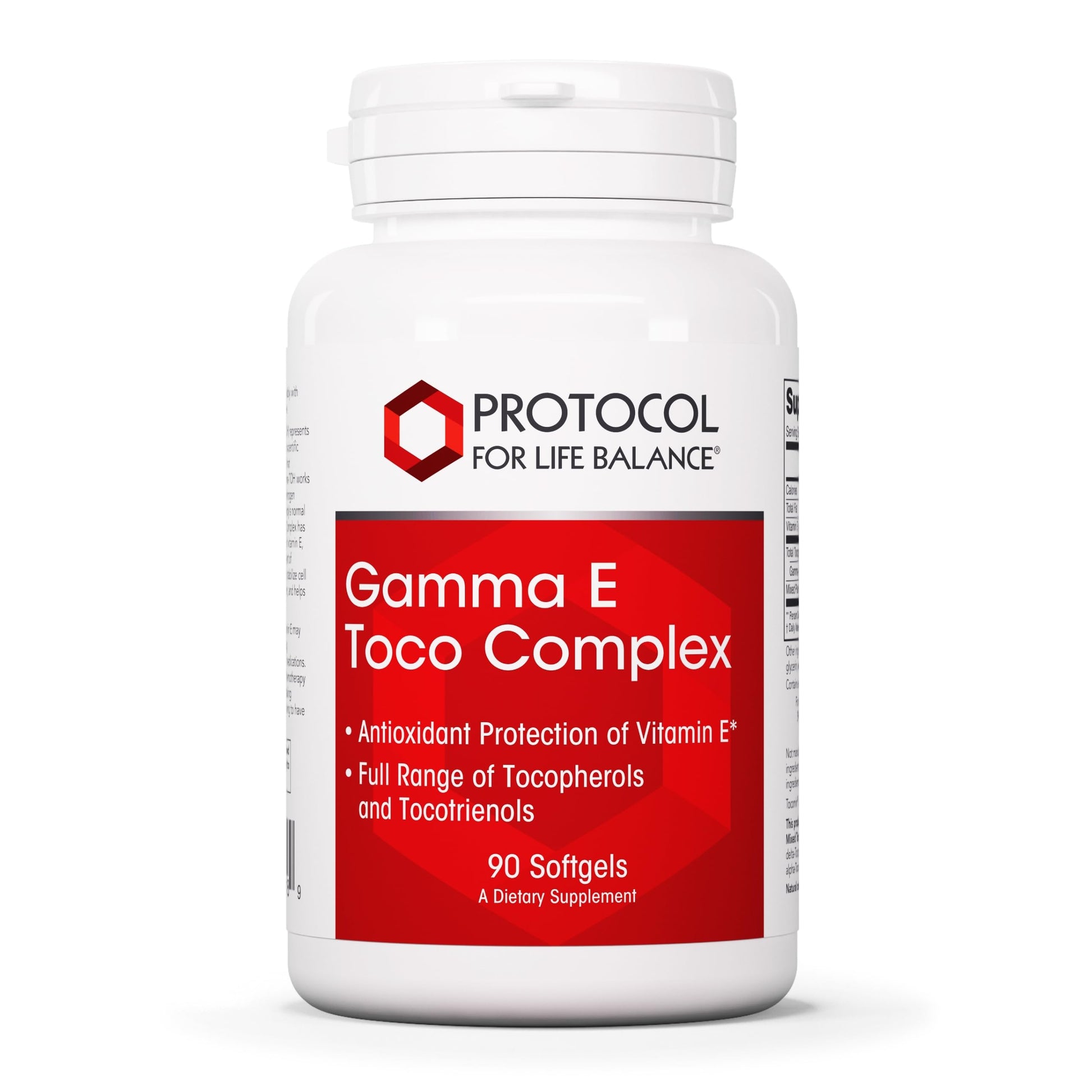 Protocol for Life Balance Gamma E Toco Complex Vitamin E 300mg with Tocotrienols Softgels, 90 Count