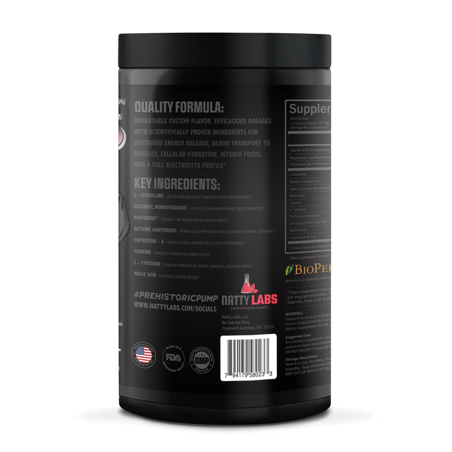 Natty Labs Prehistoric Pump Pre Workout Powder 16 Servings