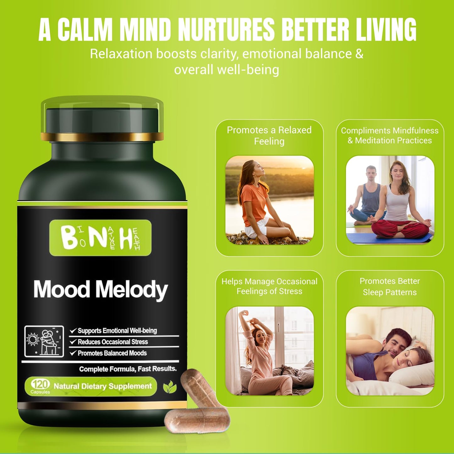 BNH Mood Melody Capsule 120 Count