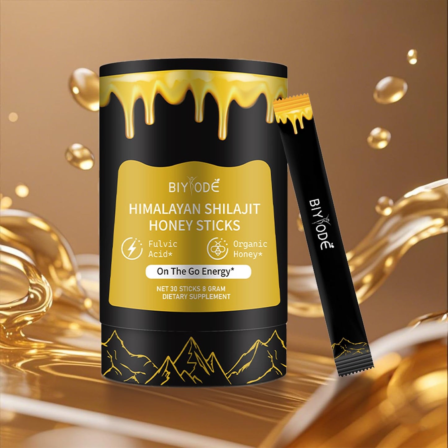 AUIXOPI Pure Shilajit Honey Sticks Gummy 30-Count