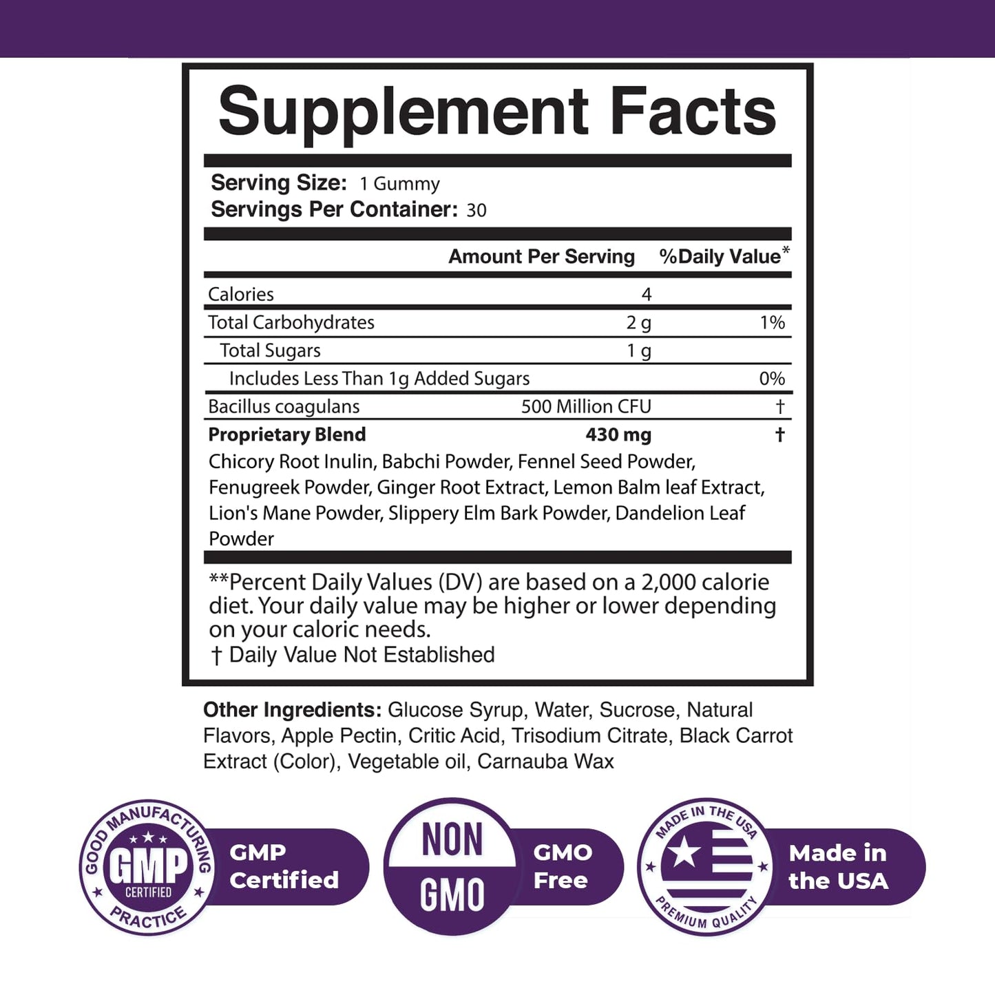 Nature’s NutriWave DermaPure Bacillus Coagulans Gummies 30 Count
