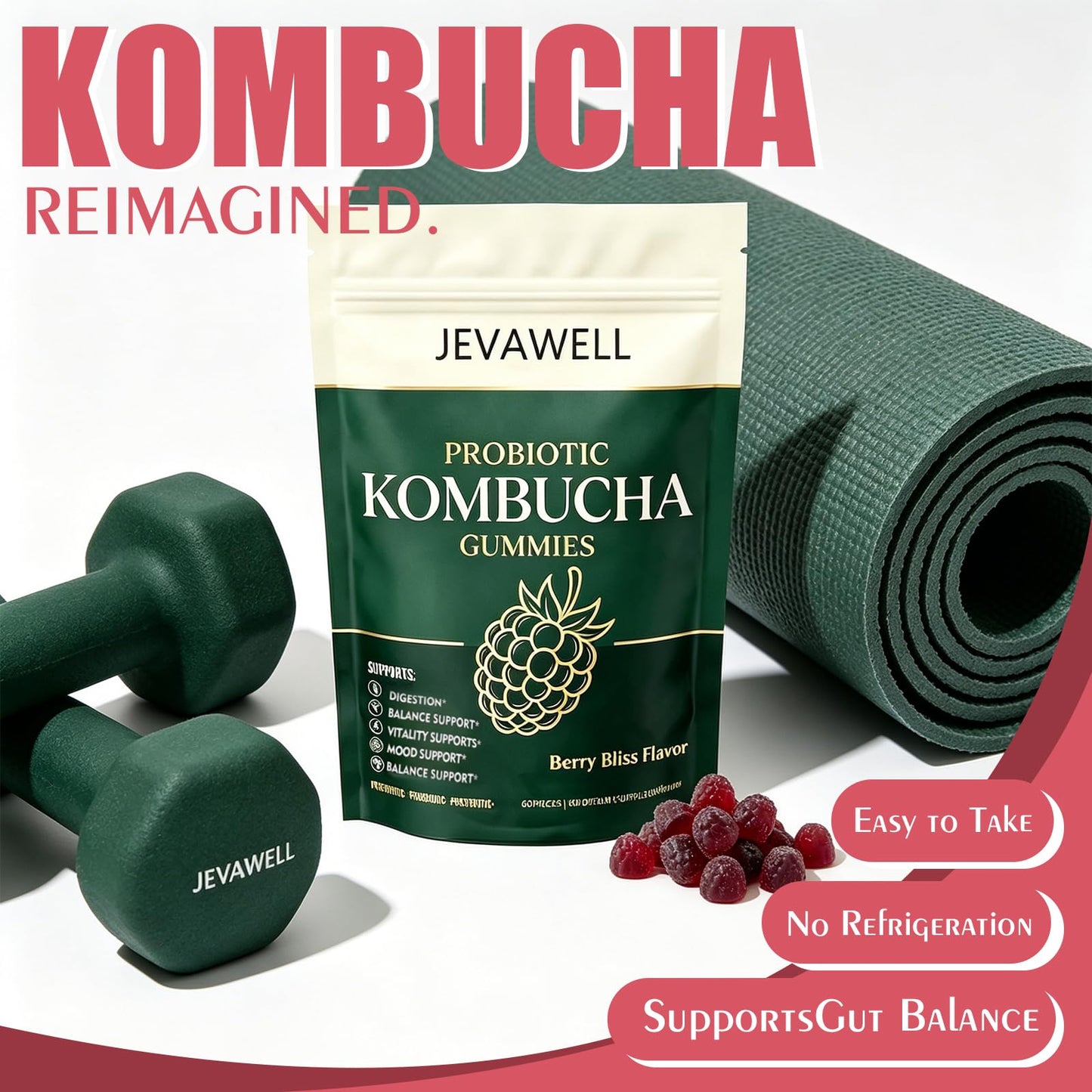 WUJECT Jevawell Kombucha 90 Capsules