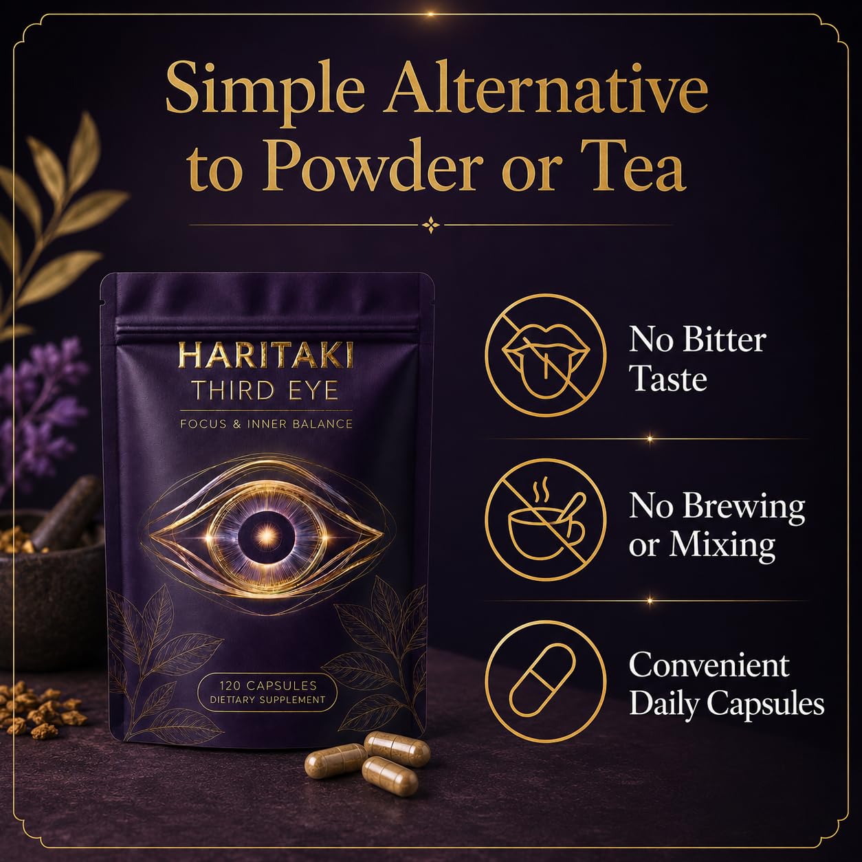 Dvloge Haritaki Third Eye Capsules 120 Capsules