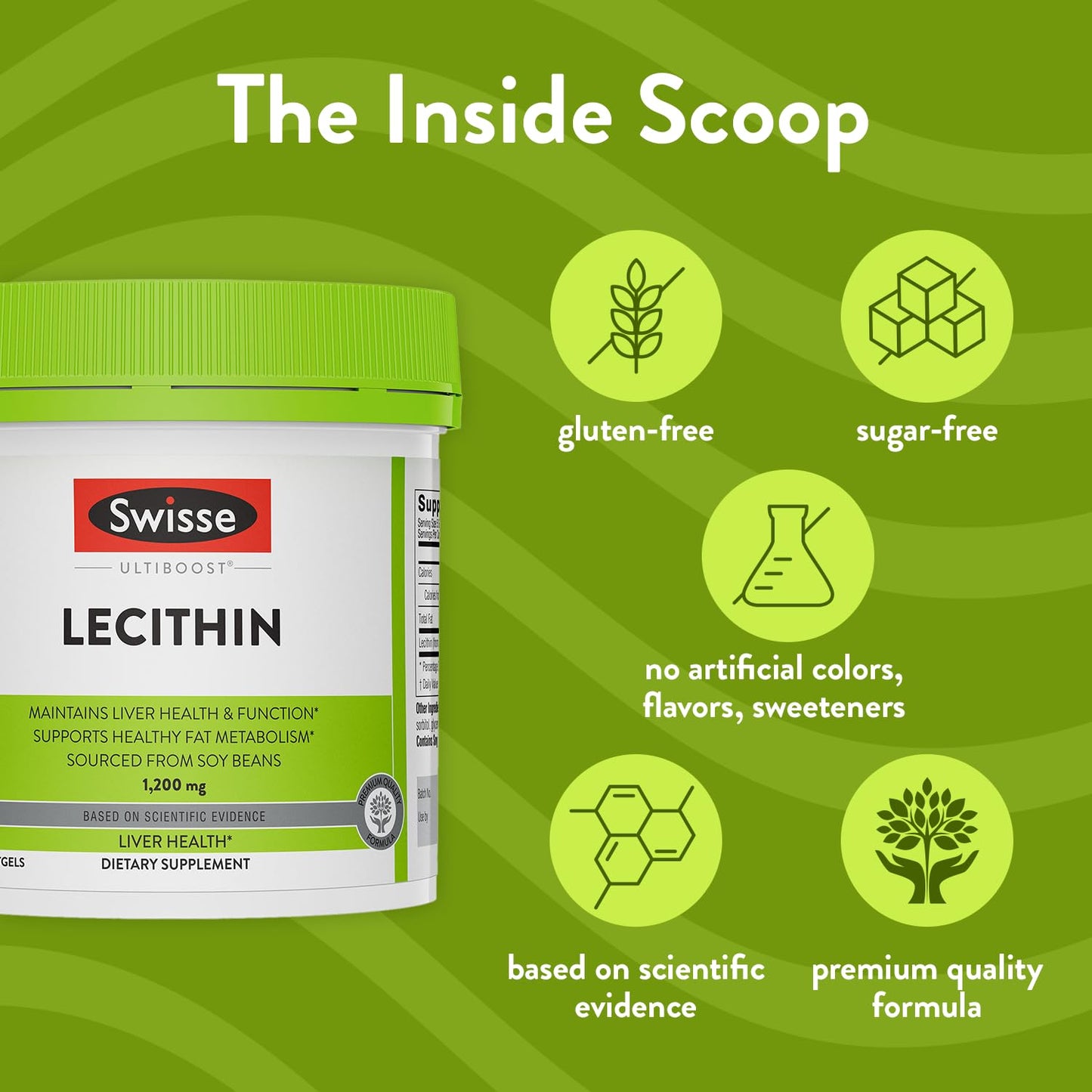 Swisse Soy Lecithin 1200mg Softgels, 180 Count