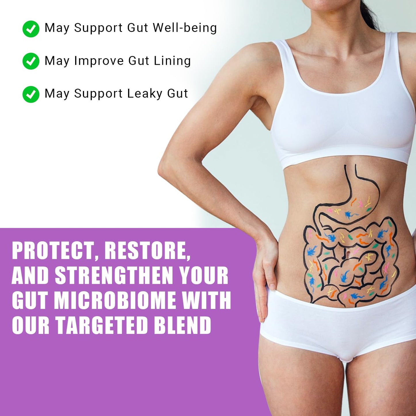 Ancient Bliss Leaky Gut L-Glutamine Capsules for Gut Support with Blessed Thistle and Hydrangea Root, 60 Capsules