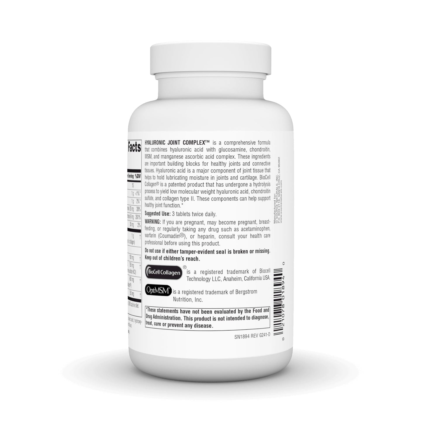 Source Naturals Hyaluronic Joint Complex with Glucosamine, Chondroitin & MSM Extra Strength Tablets, 120 Count