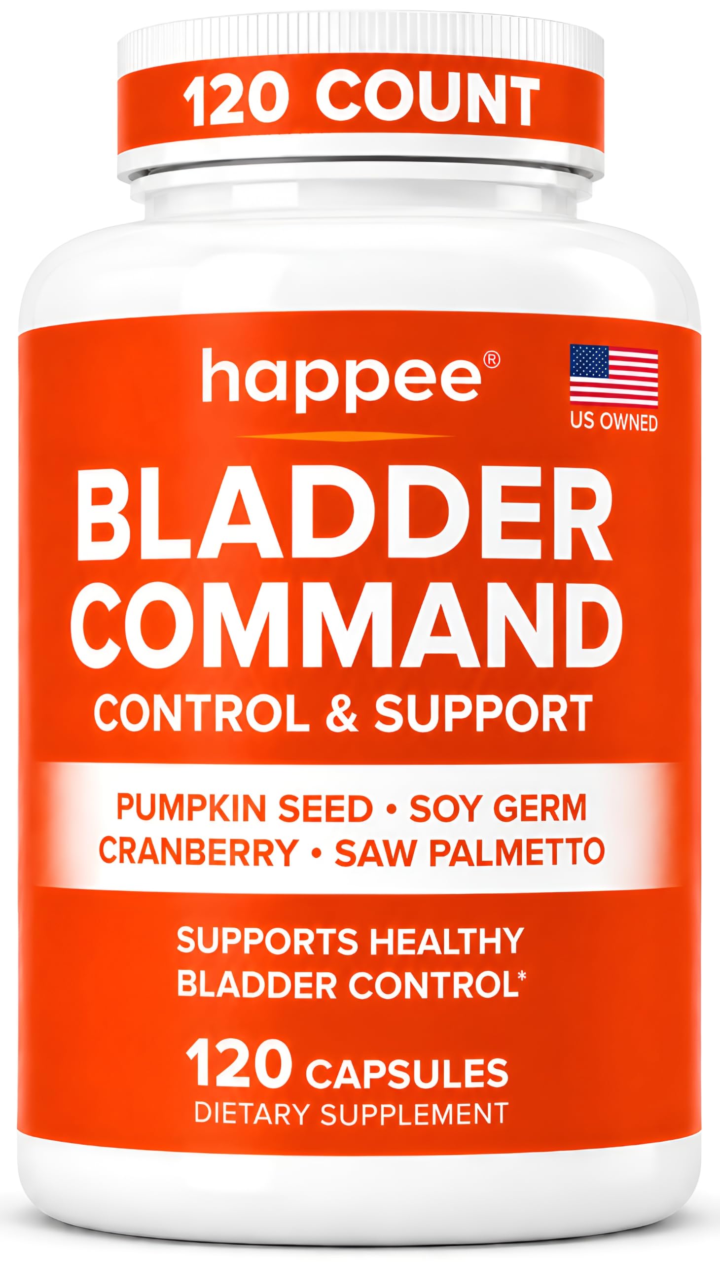 Happee Bladder Control Supplement for Women & Men 1,220mg Urinary Support Capsule 120 Capsules