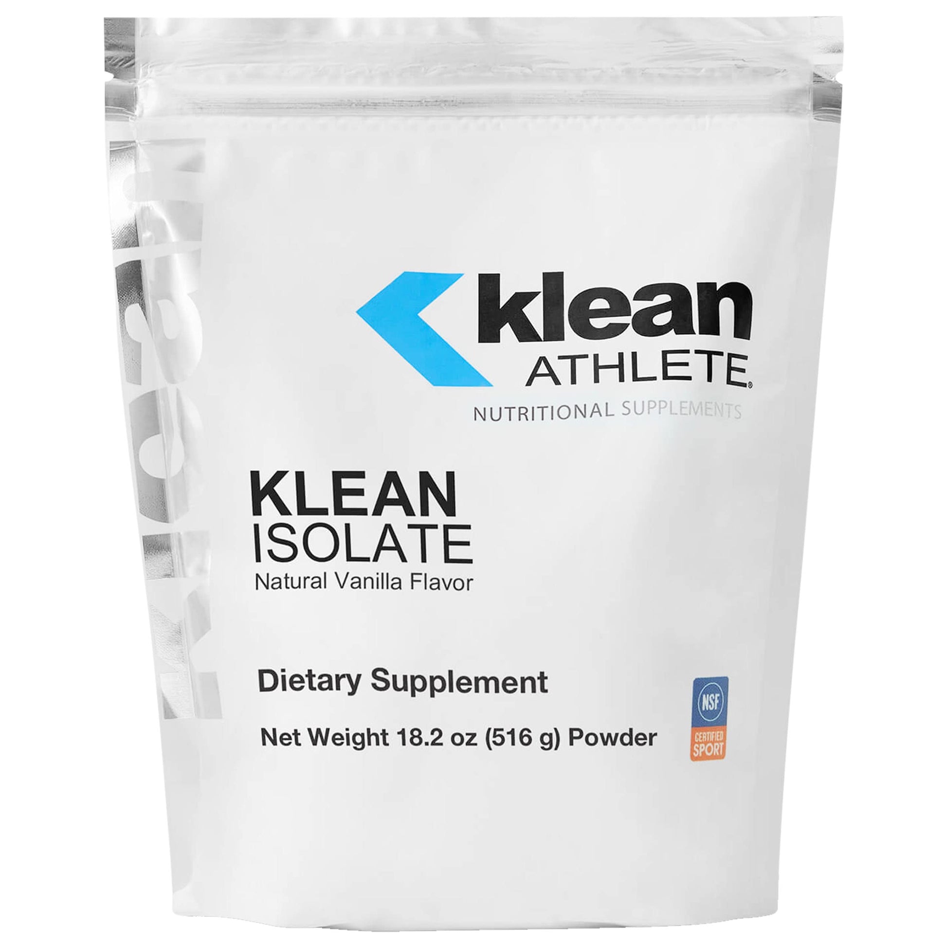 Klean Athlete Klean Isolate Whey Protein Isolate Powder, 18.2 oz, Natural Vanilla Flavor, NSF Certified for Sport