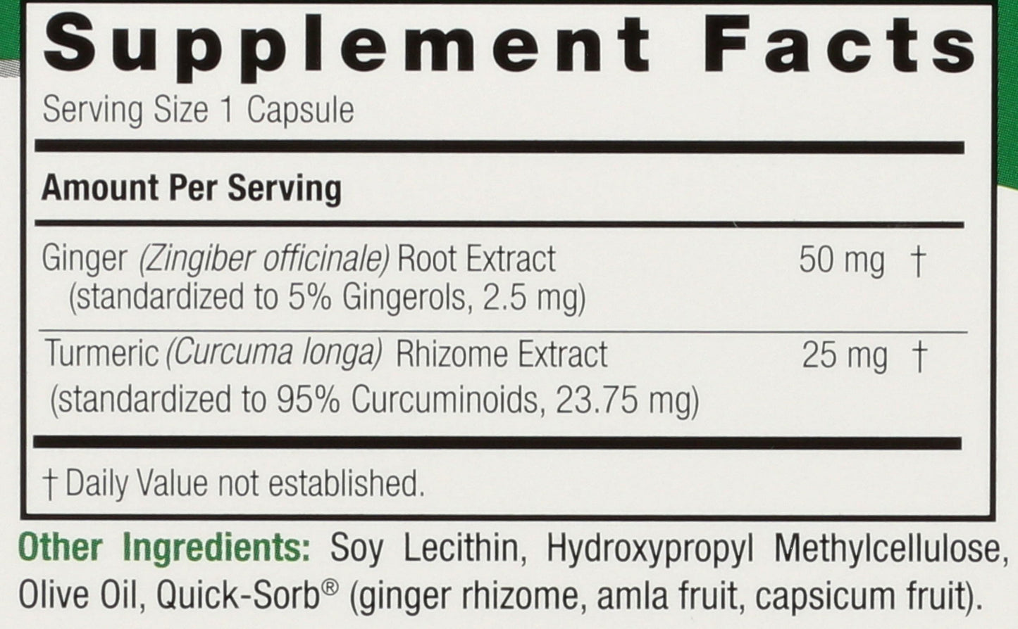 Nature's Answer Turmeric and Ginger Capsules 90 Count