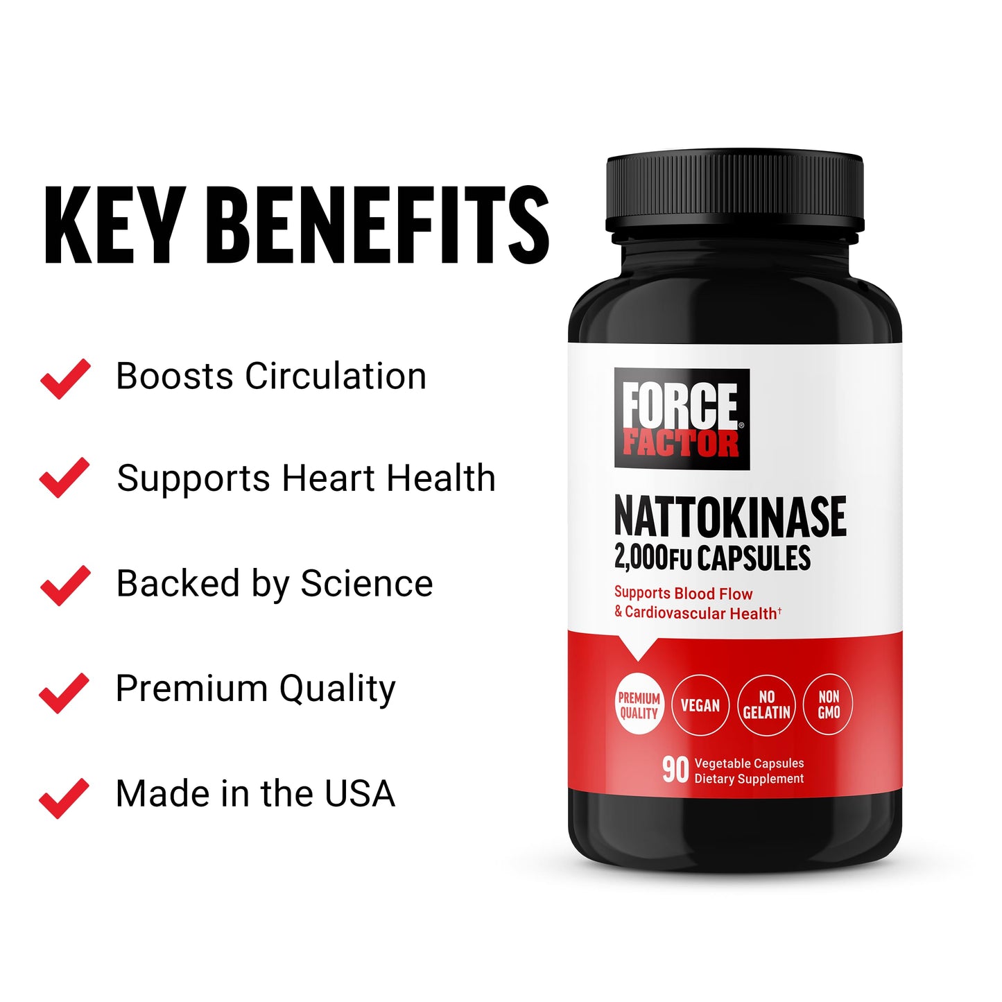Force Factor Nattokinase 2000 FU Capsules, 90 Capsules