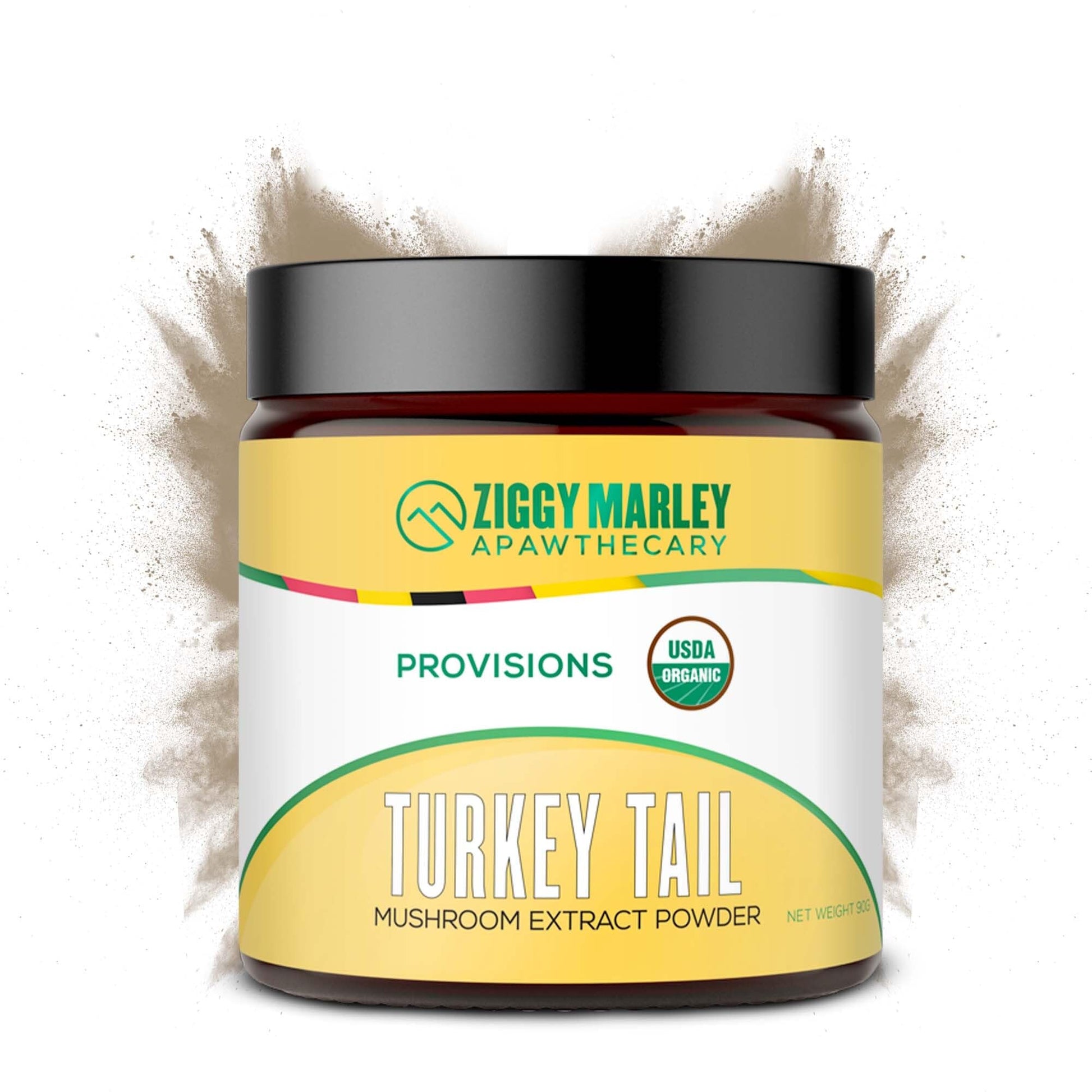 ZMA PETS Ziggy Marley's USDA Organic Turkey Tail Mushroom Powder for Dogs & Cats – Fruiting Body Extract, 3.17 oz