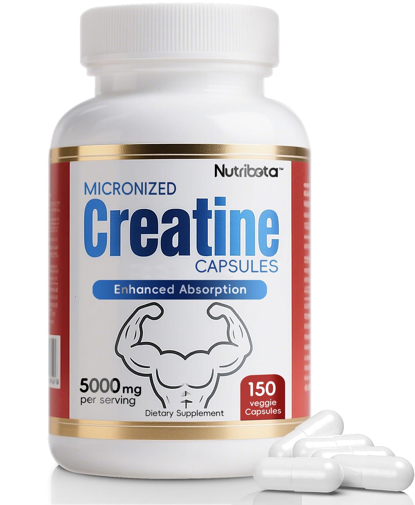 Nutribota Micronized Creatine Monohydrate, 150 Capsules