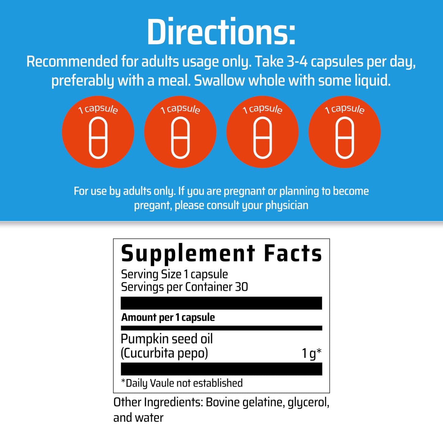 Sanhelios Curbita Bladder Caps Pumpkin Seed Oil 1000 mg, 30 Capsules