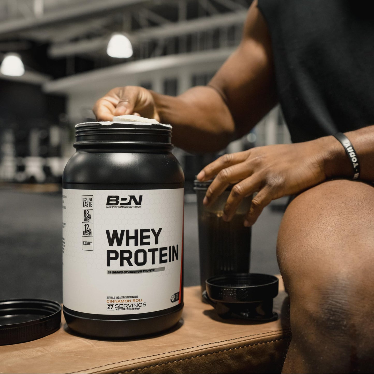 BARE PERFORMANCE NUTRITION Whey Protein + Casein Protein Blend, Blueberry Muffin, Powder, 2.05 Pound