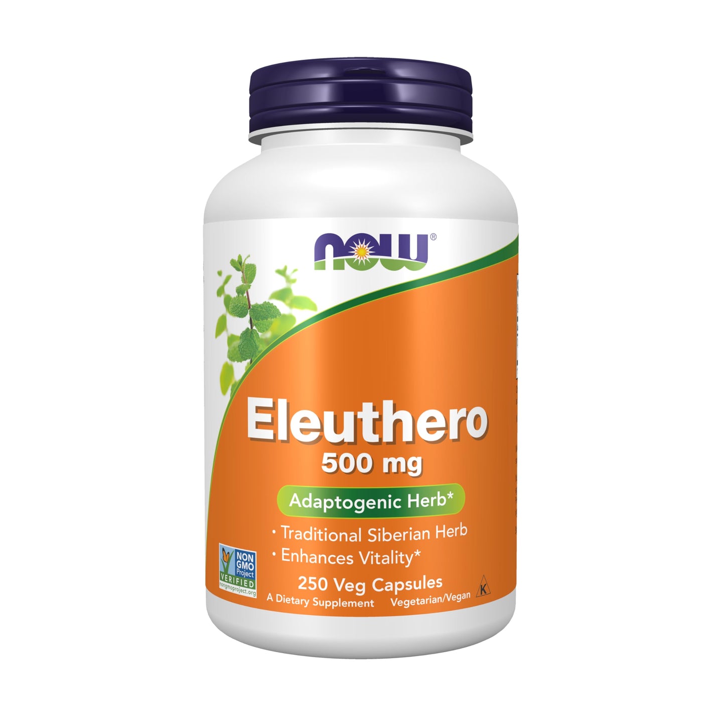 NOW Foods Eleuthero 500 mg Veg Capsules, 250 Count