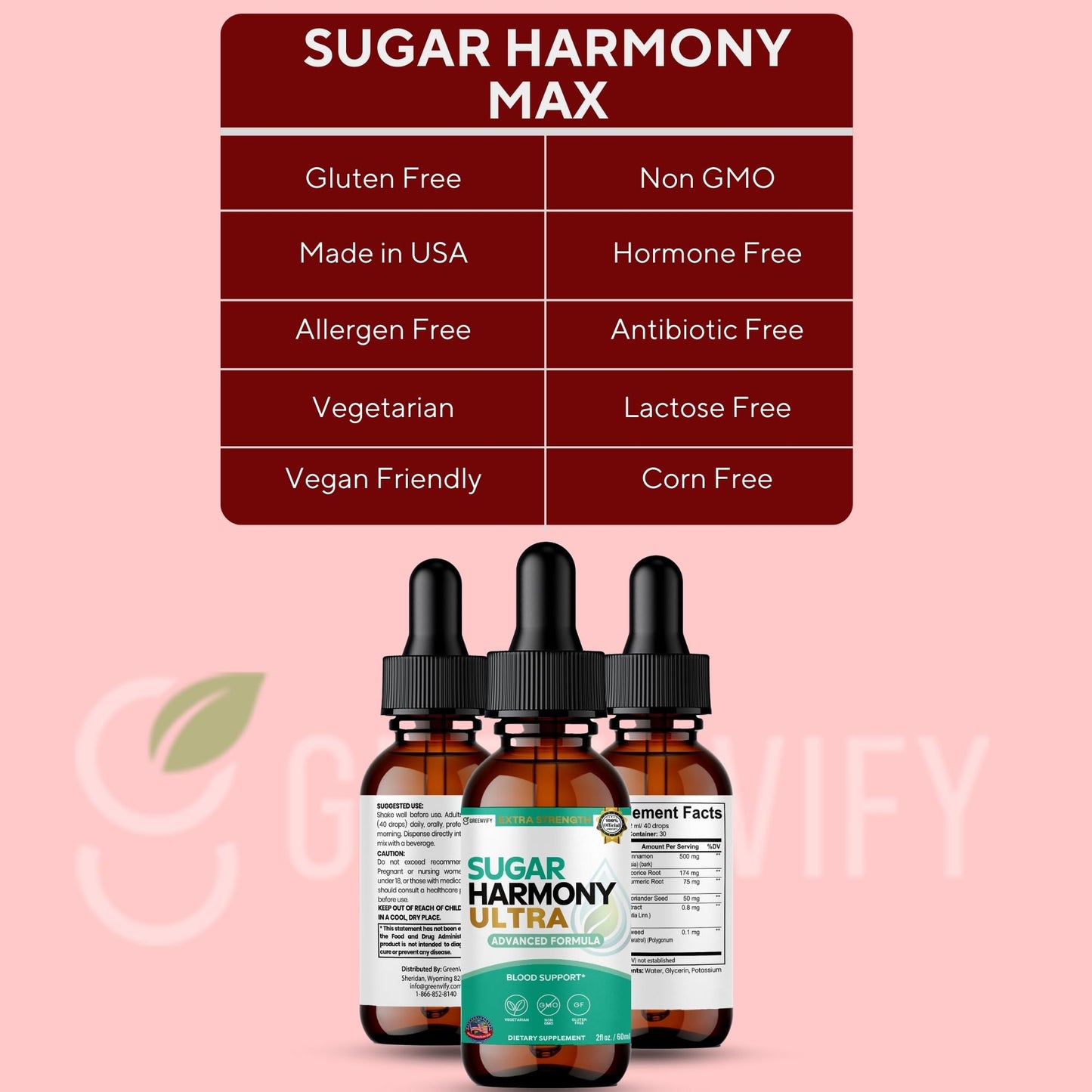 GREENVIFY Sugar Harmony Ultra Advanced Formula Blood Support Capsule, 60 Count