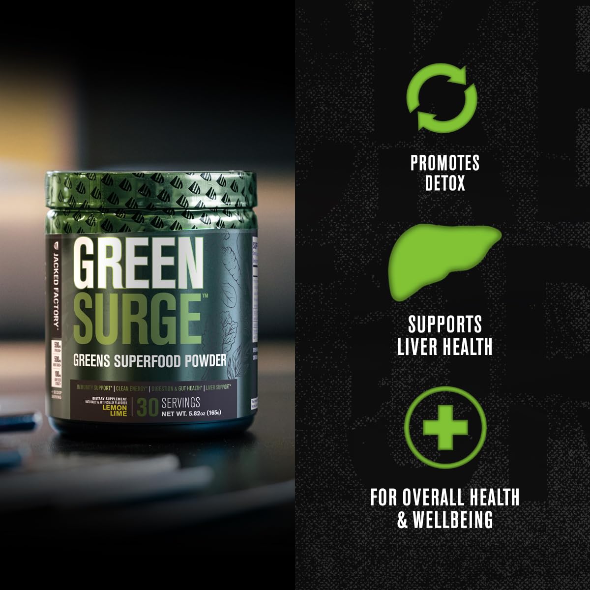 Jacked Factory Green Surge Green Superfood Powder, 6.3 Ounce