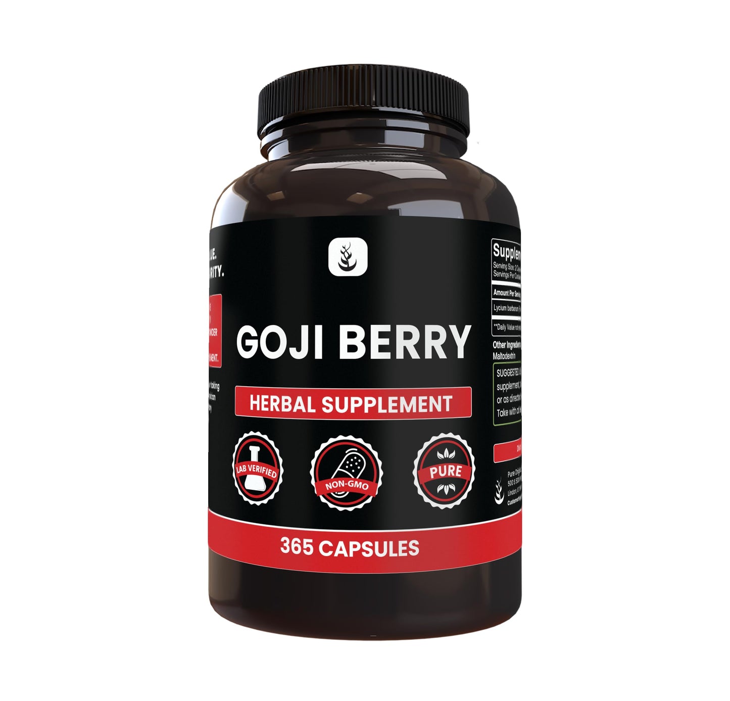 PURE ORIGINAL INGREDIENTS Goji Berry Capsules 365