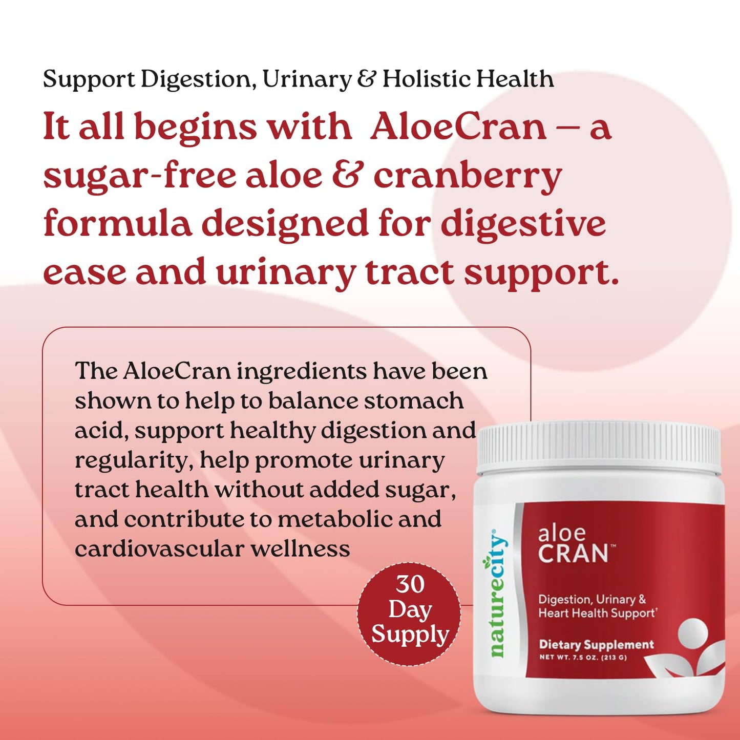 NatureCity AloeCran Pure Aloe Vera Blend with Cranberry Powder, Powder, 1 Ounce