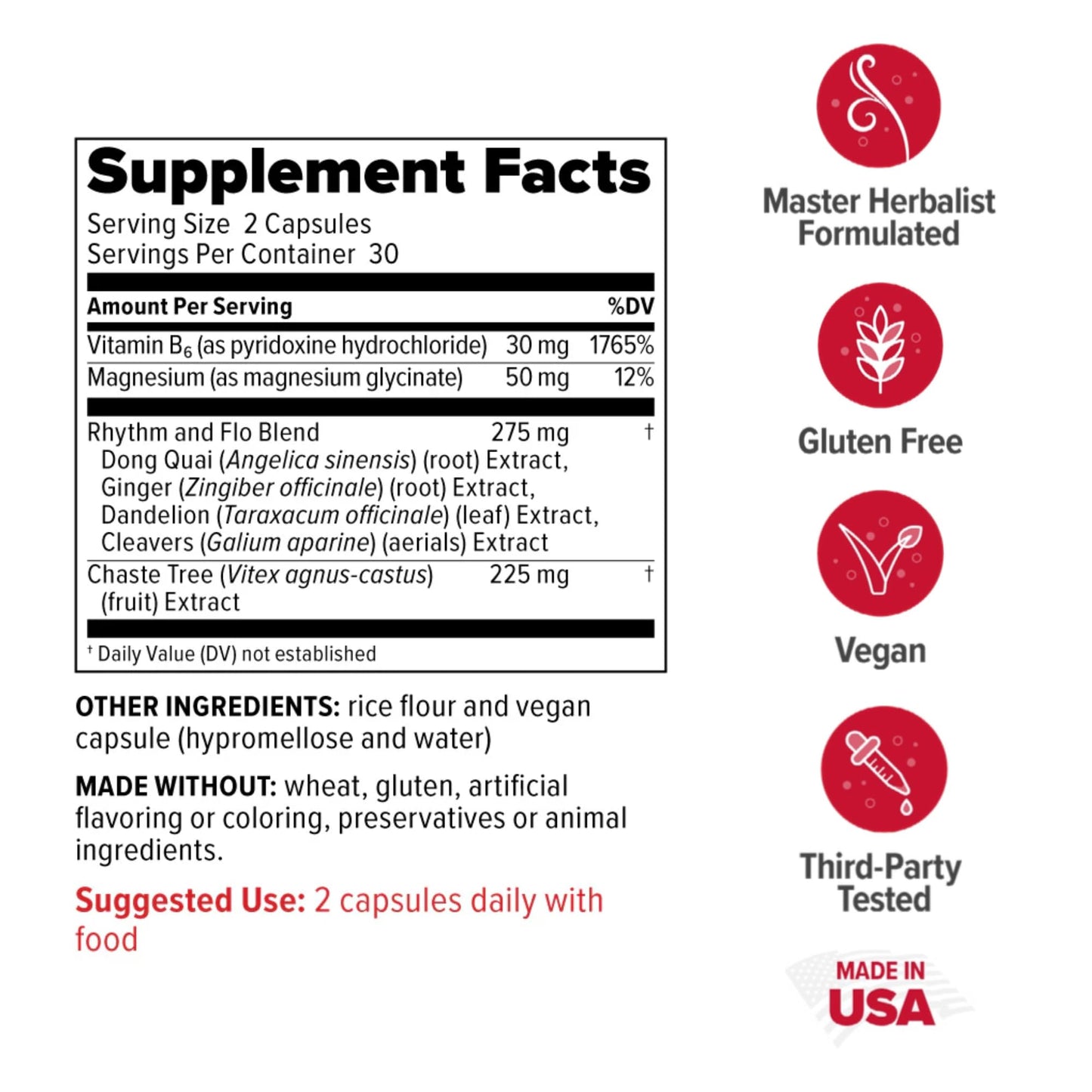 Redd Remedies Rhythm & Flo 60 Capsules